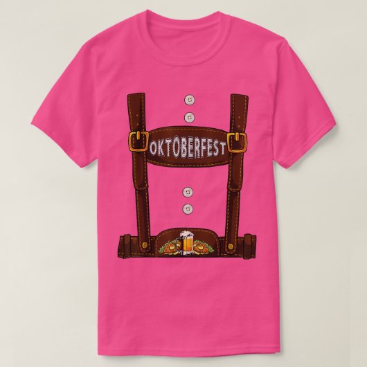 Lederhosen Suspenders Oktoberfest Bavarian Bier Mu Tシャツ (デザイン正面)