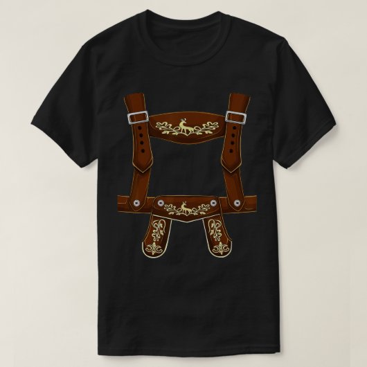 Lederhosen Suspenders Oktoberfest costume Bavarian Tシャツ (デザイン正面)