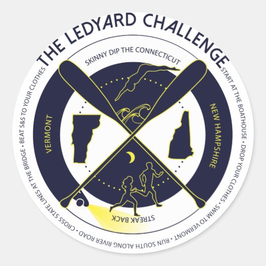 Ledyardチャレンジステッカー ラウンドシール (正面)