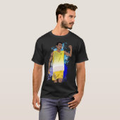 Lee Chong Wei Cartoon Black - Badminton Tシャツ (正面フル)