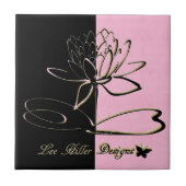 Lee Hiller Designs Accents Black Pink Gold タイル (正面)