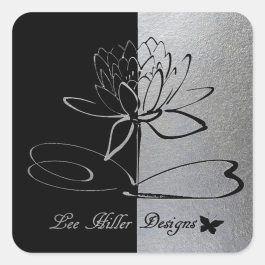 Lee Hiller Designs Logo Accents Black & Stainless スクエアシール (正面)