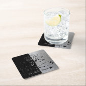 Lee Hiller Designs Logo Accents Black & Stainless スクエアペーパーコースター (インサイチュ)