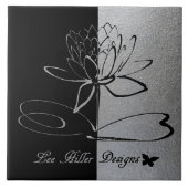 Lee Hiller Designs Logo Accents Black & Stainless タイル (正面)