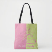 Lee Hiller Designs Logo Accents Pink Green トートバッグ (正面)