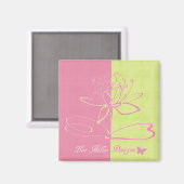 Lee Hiller Designs Logo Accents Pink Green  マグネット (正面/裏面)