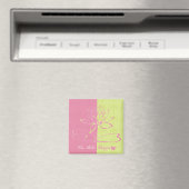 Lee Hiller Designs Logo Accents Pink Green  マグネット (インサイチュ (食洗機))