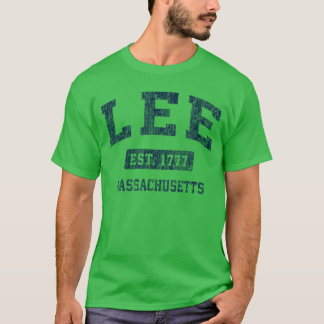Lee Massachusetts MA ヴィンテージ スポーツ デザイン ネイビー ブルー ボーイ Tシャツ
