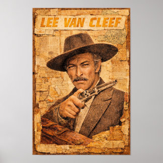 Lee Van Cleef with a Revolver Poster ポスター
