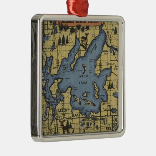 leech湖区域、ミネソタ-大きい手紙場面 メタルオーナメント (右)