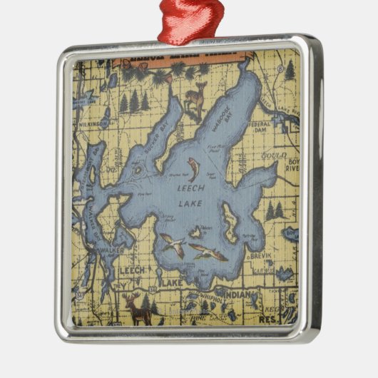 leech湖区域、ミネソタ-大きい手紙場面 メタルオーナメント (左)