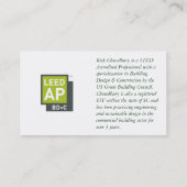 LEEDによってみなされているプロフェッショナル 名刺 (裏面)