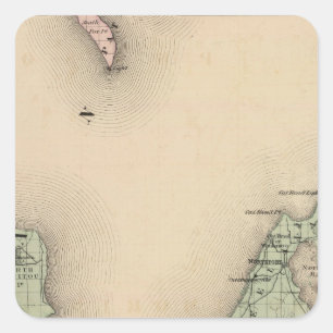 Leelanau郡、ミシガン州の地図 スクエアシール