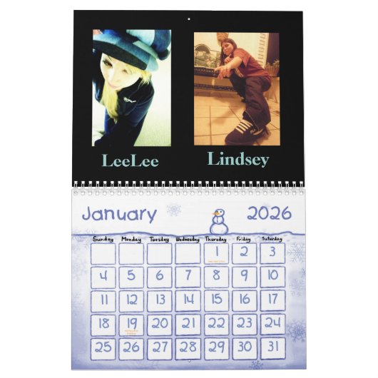 LeeLeeおよびLindseyのカレンダー カレンダー (1月 2026)
