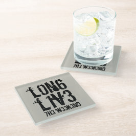 Leetspeak Long おもしろい Live the Weekend ガラスコースター