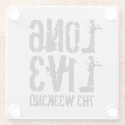 Leetspeak Long おもしろい Live the Weekend ガラスコースター (裏面)