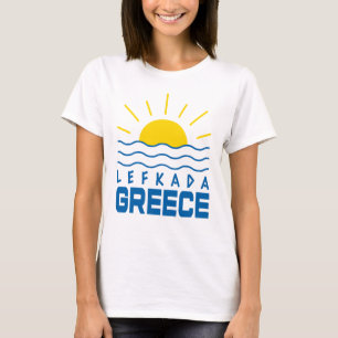 Lefkadaギリシャ日照海と海波女性の声 Tシャツ
