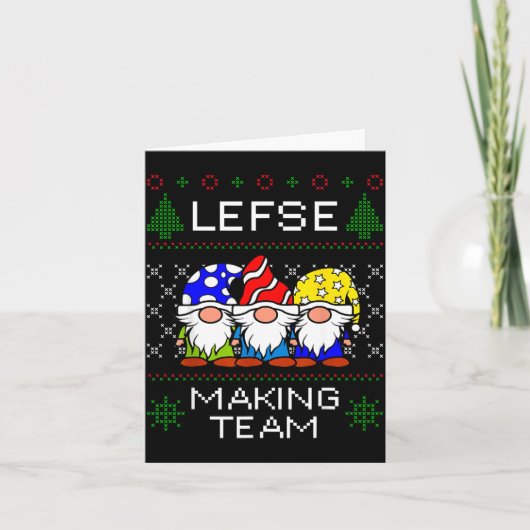 Lefse Making Team Ugly Christmas Sweater カード (正面)