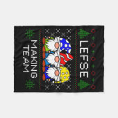 Lefse Making Team Ugly Christmas Sweater  フリースブランケット (正面(横))