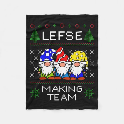 Lefse Making Team Ugly Christmas Sweater  フリースブランケット (正面)