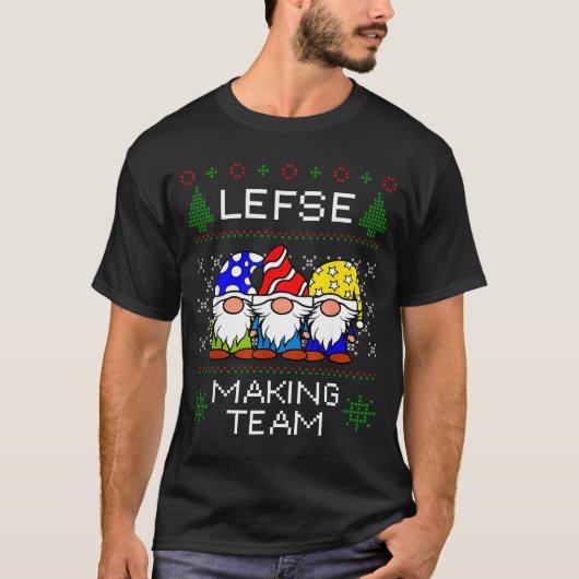 Lefse Making Team Ugly Christmas Sweater  Tシャツ (正面)