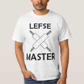 Lefse Master Crossed Rolling Pin Funny Norwegian F Tシャツ (正面)