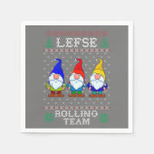 Lefse Rolling Team, Christmas Baking Tomte Gnome スタンダードカクテルナプキン (正面)