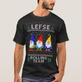 Lefse Rolling Team God Jul Gnome Christmas Xmas Tシャツ (正面)