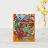 Left Hand abstract painting カード (黄色い花)