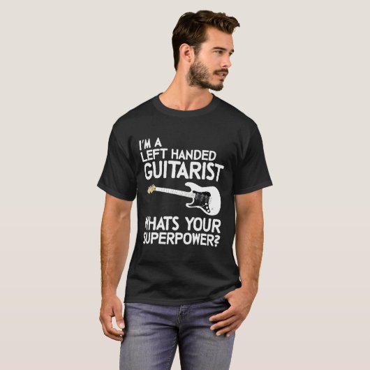 Left Handed Guitarist Lefty Guitar Player Shredder Tシャツ (正面フル)