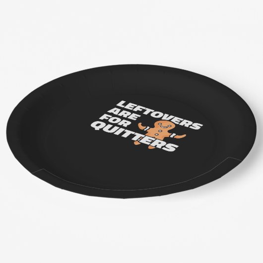 Leftovers Are For Quitters Christmas Cookie Man Es ペーパープレート (アングル)