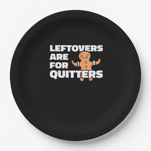 Leftovers Are For Quitters Christmas Cookie Man Es ペーパープレート (正面)