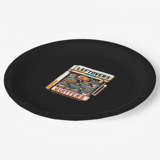 Leftovers Are For Quitters Classic Basic Clean ペーパープレート (アングル)