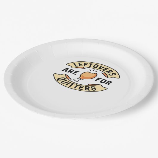 Leftovers Are For Quitters Essential Cool Minimal ペーパープレート (アングル)