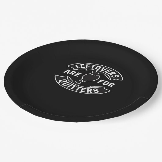 Leftovers Are For Quitters Essential Minimal Desig ペーパープレート (アングル)
