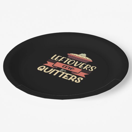 Leftovers Are For Quitters Funny Thanksgiving Clas ペーパープレート (アングル)