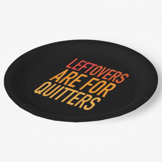 Leftovers Are For Quitters Funny Thanksgiving Fami ペーパープレート (アングル)
