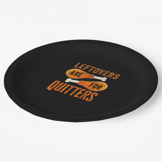 Leftovers Are For Quitters Funny Thanksgiving Quot ペーパープレート (アングル)
