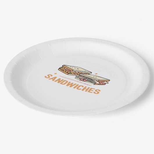 Leftovers Are For Quitters Sandwichers Essential ペーパープレート (アングル)