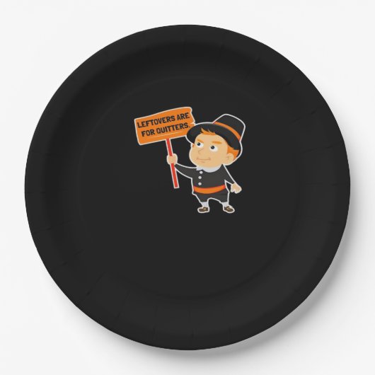 Leftovers Are For Quitters Thanksgiving Classic Fu ペーパープレート (正面)