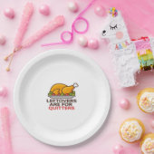 Leftovers Are For Quitters Thanksgiving Fun Classi ペーパープレート (パーティー)