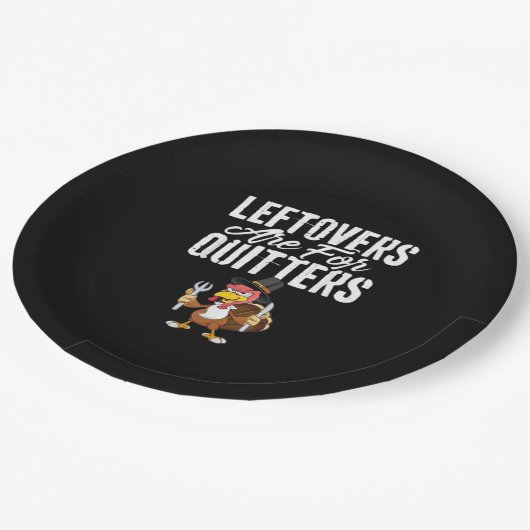 Leftovers Are For Quitters Thanksgiving Turkey Cla ペーパープレート (アングル)