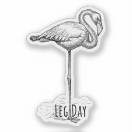 Leg Day Elegant Flamingo Fun Fitness シール