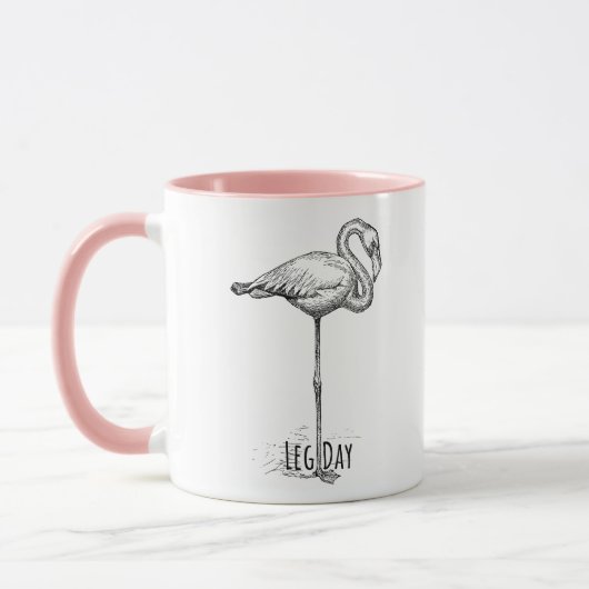 Leg Day Elegant Flamingo Fun Fitness マグカップ (左)