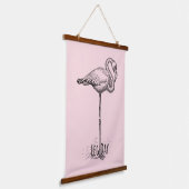 Leg Day Elegant Flamingo Fun Fitness 吊り下げ型タペストリー (傾斜あり)