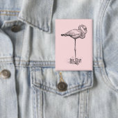 Leg Day Elegant Flamingo Fun Fitness 缶バッジ (インサイチュ)