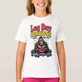 Leg Day Survivor Exhausted Gorilla Gym Tシャツ