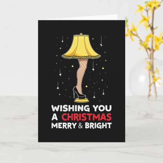 Leg Lamp Christmas Card カード (黄色い花)