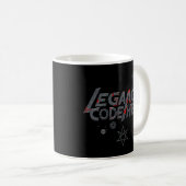 "LEGACY CODE HELL" Glitch Metal Mug – プログラマS コーヒーマグカップ (正面右)