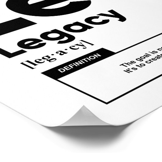 Legacy Definition | Motivational Poster ポスター (角)